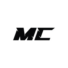 MC monogram logo design letter text name symbol monochrome logotype alphabet character simple logo