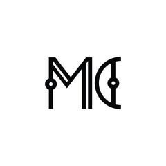 MC monogram logo design letter text name symbol monochrome logotype alphabet character simple logo
