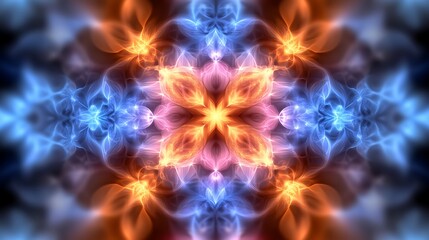Abstract Colorful Floral Symmetrical Design