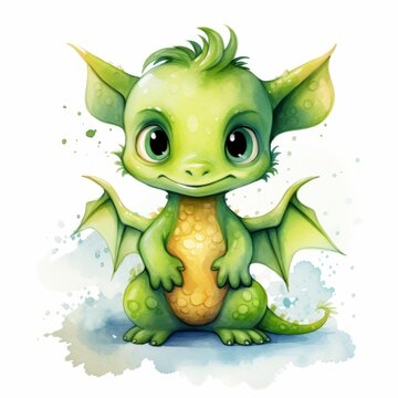 watercolor baby dinosaur clipart on white background,