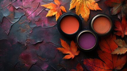 Dark orange and mahogany gradient with purple shadows and cherry gold