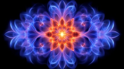 Abstract Blue and Orange Floral Light Design