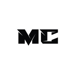 MC monogram logo design letter text name symbol monochrome logotype alphabet character simple logo