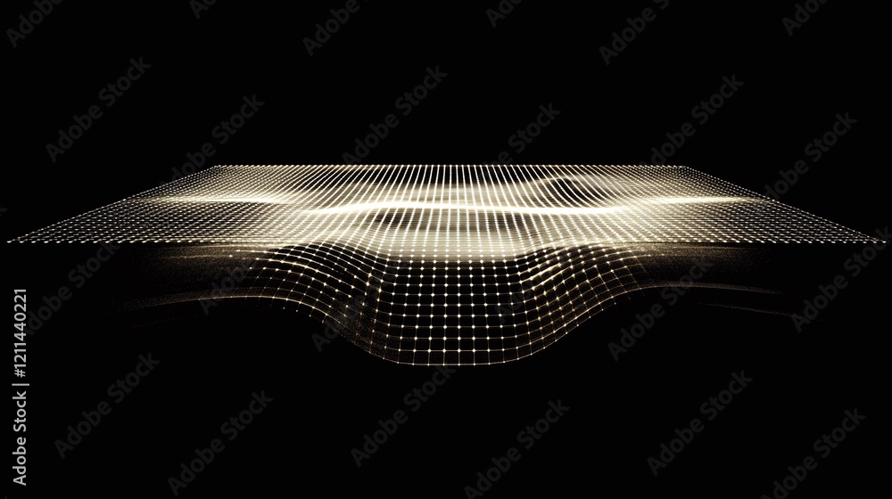 Aufkleber a futuristic design with a glowing grid over a dark background symbolizing innovation.