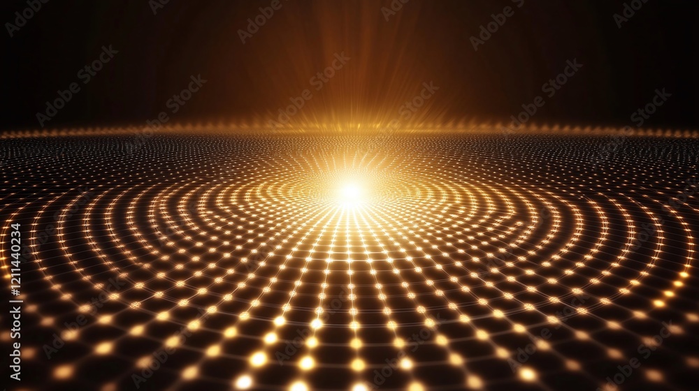 Poster a futuristic design with a glowing grid over a dark background symbolizing innovation.