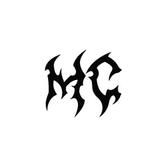 MC monogram logo design letter text name symbol monochrome logotype alphabet character simple logo