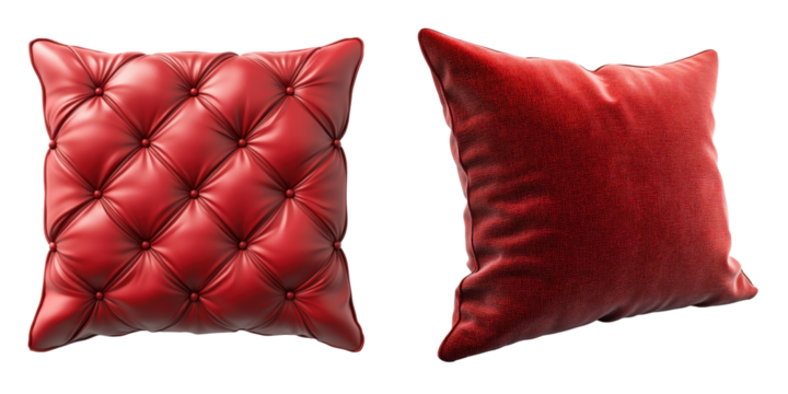 Elegant Red Decorative Pillow with Unique Textured Design