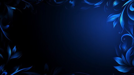 Elegant Blue Floral Frame Design Background