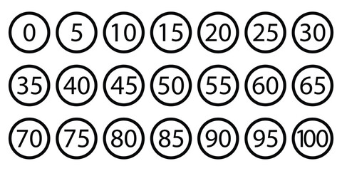 Bullet Points, info markers, Triangle icon arrow set, Number, Flags, 0, 1 to 100, Flat, design, isolated, vector.