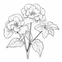 the AI Image Generator, Detailed Sketch of Blooming Flowers