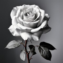 the AI Image Generator, Elegant White Rose with Detailed Petals