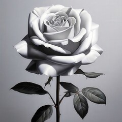 the AI Image Generator, Elegant White Rose with Detailed Petals