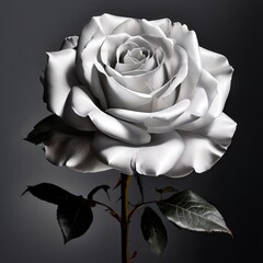 the AI Image Generator, Elegant White Rose with Detailed Petals