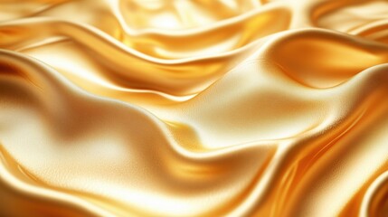 Fototapeta premium Soft Golden Satin Fabric with Luxurious Waves