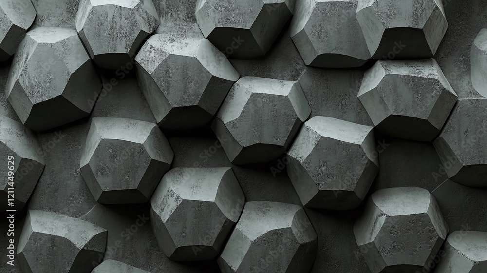 Aufkleber a seamless geometric pattern of hexagons in light gray conveying modernity and structure.
