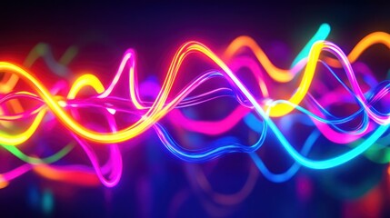 Vibrant Neon Wave Abstract Art: A Symphony of Colors