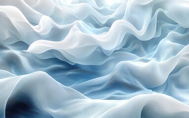 Obraz premium Abstract blue and white fabric waves.