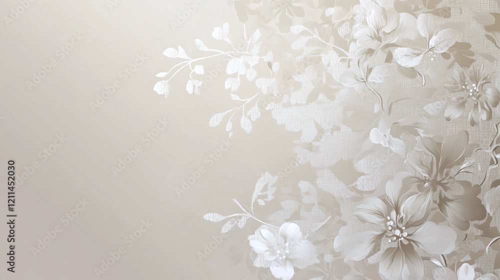Aufkleber a subtle beige gradient with abstract floral patterns in the corners for a professional yet approach