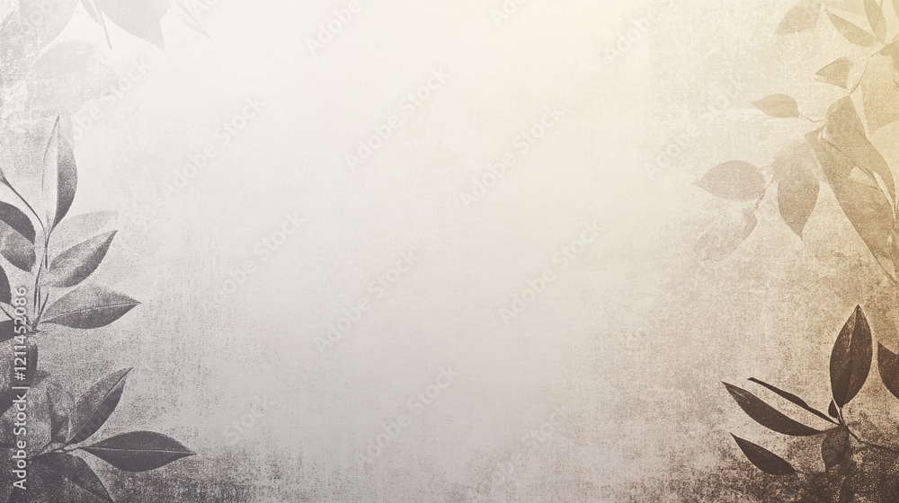 Poster a subtle beige gradient with abstract floral patterns in the corners for a professional yet approach
