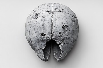 Ancient Human Skull: A Monochromatic Study of Mortality and Time's Passage