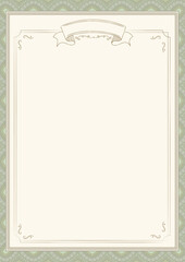 Light beige classic retro certificate of achievement paper template