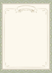 Light beige classic retro certificate of achievement paper template