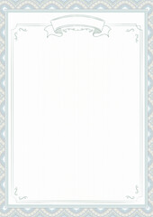 White classic retro certificate of achievement paper template