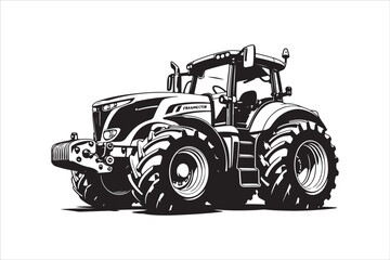 Tractor Silhouette Design Set