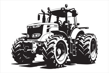 Tractor Silhouette Design Set