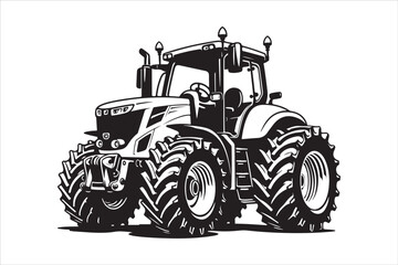 Tractor Silhouette Design Set