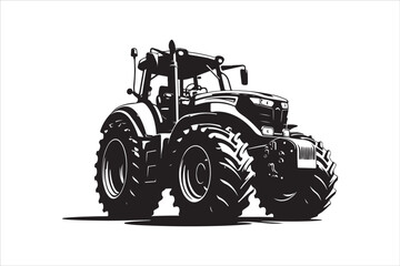 Tractor Silhouette Design Set