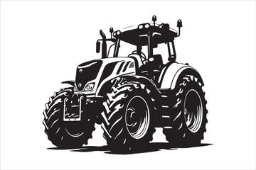 Tractor Silhouette Design Set