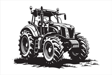 Tractor Silhouette Design Set