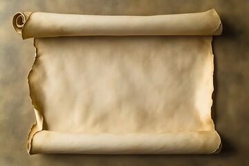 Antique scroll of parchment, ideal for historical themes.