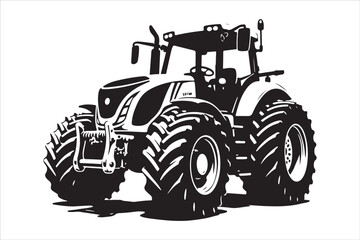 Tractor Silhouette Design Set