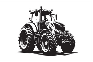 Tractor Silhouette Design Set
