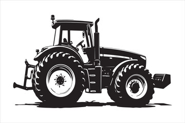 Tractor Silhouette Design Set
