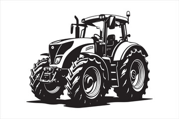 Tractor Silhouette Design Set