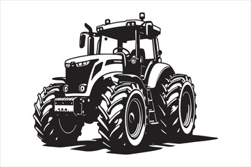 Tractor Silhouette Design Set