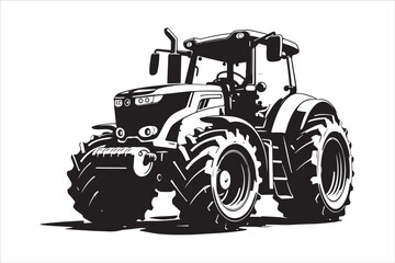 Tractor Silhouette Design Set
