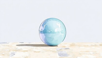 A serene globe resting on a textured surface, symbolizing global unity and environmental awareness