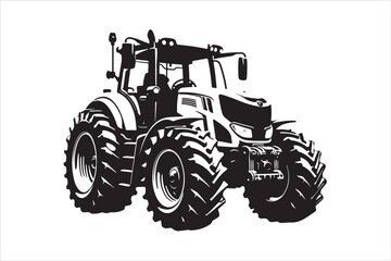 Tractor Silhouette Design Set