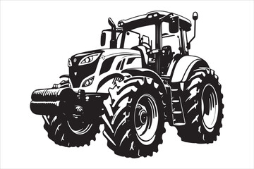 Tractor Silhouette Design Set