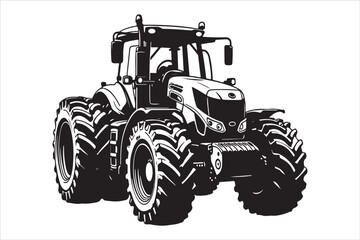Tractor Silhouette Design Set