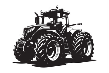 Tractor Silhouette Design Set