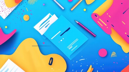 Vibrant Workspace: A Colorful Illustration of Creativity and Productivity