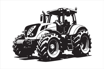 Tractor Silhouette Design Set