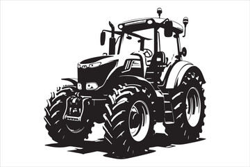 Tractor Silhouette Design Set