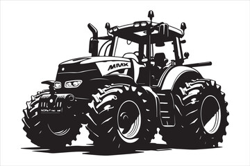 Tractor Silhouette Design Set