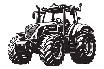 Tractor Silhouette Design Set